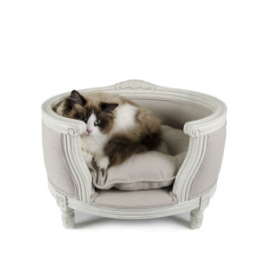 Edles Katzenbett u. Hundebett - George in Ecru von Lord Lou 
