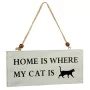 Holzschild "Katze" - HOME IS WHERE MY CAT IS