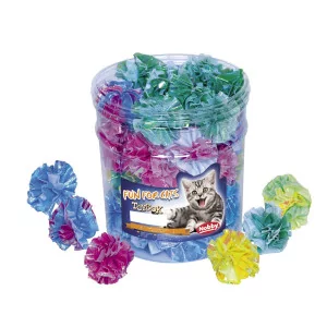 Raschelball bunt aus Glitzermaterial - Spielbälle für Katzen 