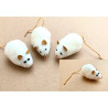 Purrs White Mo Mouse aus Schafwolle