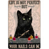 Blechschild Katze LIFE IS NOT PERFECT 20 x 30 cm