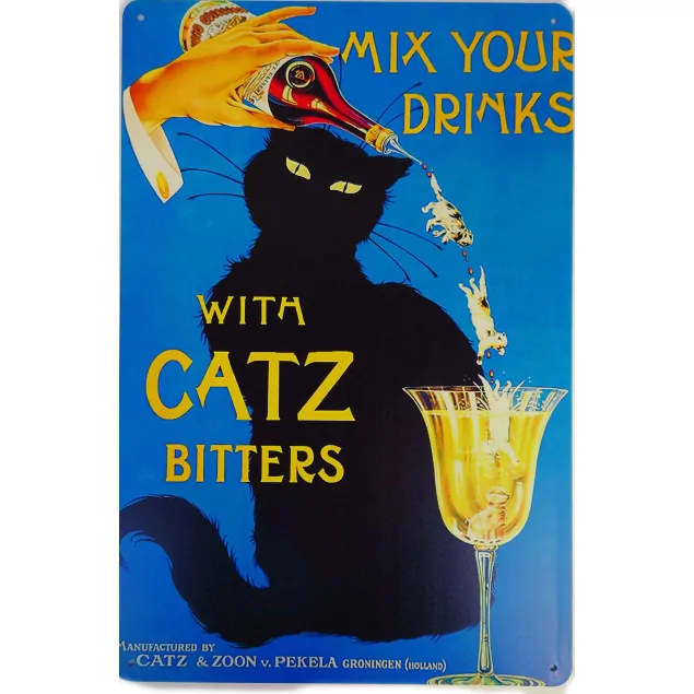 Dekoschild Katze MIX YOUR DRINKS