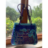 Laurel Burch blaue Handtasche aus Stoff
