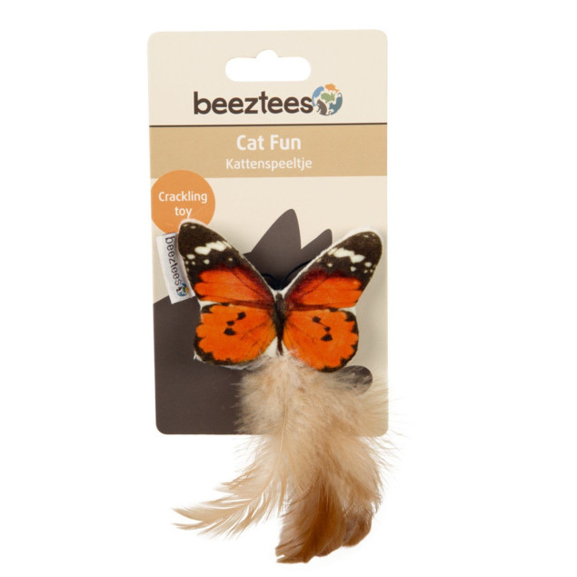 beeztees Schmetterling Fligo mit Knisterflügeln und Federn