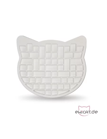 ewiCat - weiße Fummelbrett Katzenkopf wie ein Setzkasten 