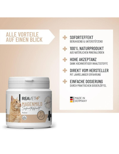 REAVET Magenmild Pulver 50g für die Gesundheit Deiner Katze