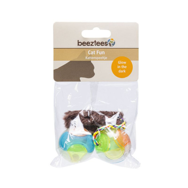 Leuchtball mit Plüsch-Schweif – Spielspaß für Katzen!