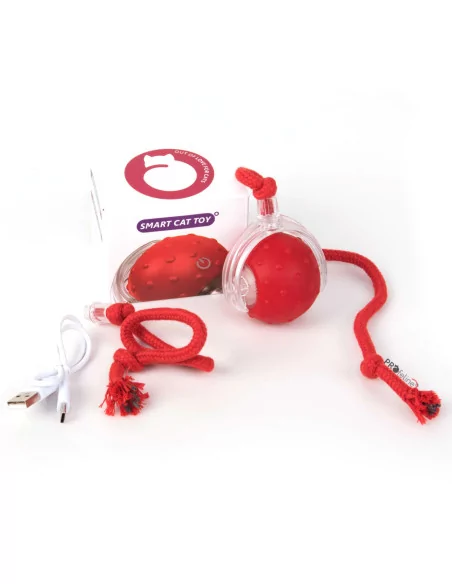 Elektrischer Spielball Rod mit roter Kordel und Verpackung von Profeline