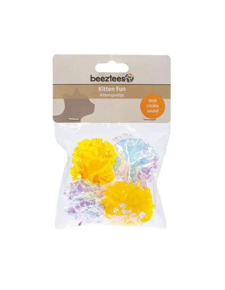 Beeztees Kitten Knister Bälle: 4 Stück Pack, Spielspaß pur für Katzen!