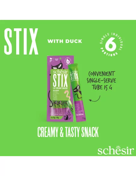 Schesir Cat Stix Creamy Snacks mit Ente - Leckere Katzensnacks