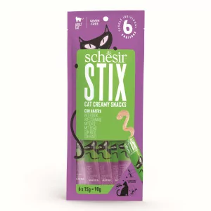 Schesir Cat Stix Creamy Snacks mit Ente 6x15g