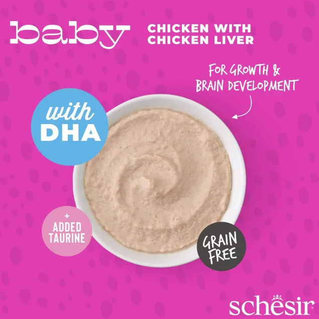 Schesir Mousse Huhn & Hühnerleber - Exquisite Babynahrung für Kätzchen