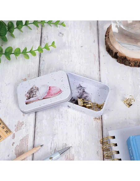 Mini Dose Katze von Wrendale Designs | Kleine robuste Metalldose