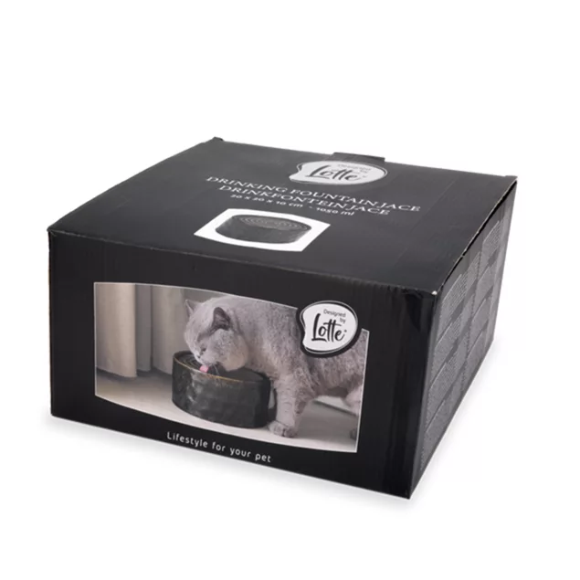 Designed by Lotte Jace Trinkbrunnen für Katzen – Keramik Schwarz 1,05 l