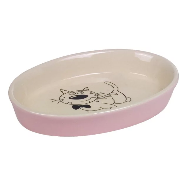 Katzen Keramikschale - ovaler Fressnapf - Surfeed Keramik Futternapf